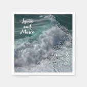 Serviette En Papier Names, sea and love photo and doodle (Devant)