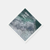 Serviette En Papier Names, sea and love photo and doodle (Coin)