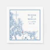 Serviette En Papier Nantasket Beach Resort Hull MA Carte Mariage éléga (Devant)