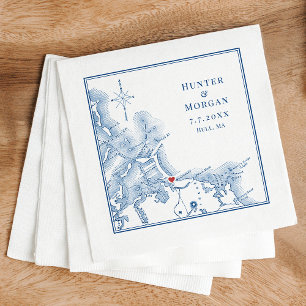 Serviette En Papier Nantasket Beach Resort Hull MA Carte Mariage éléga