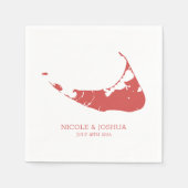 Serviette En Papier Nantucket Island Mariage Nantucket Rouge (Devant)