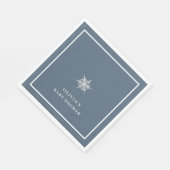 Serviette En Papier Nany Blue Modern Snowflake Baby shower (Coin)