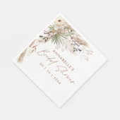 Serviette En Papier Nap de mariage herbe de pampas moderne boho élégan (Coin)