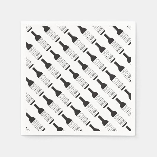 Serviette En Papier Napa Valley Villes Vins Bouteille Fournitures (Devant)