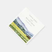 Serviette En Papier Napa Valley Watercolor Vineyard Paysage Mariage (Coin)