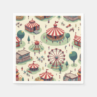 Serviette En Papier Napkin avec motif de parc d'attractions