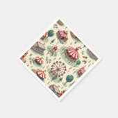 Serviette En Papier Napkin avec motif de parc d'attractions (Coin)