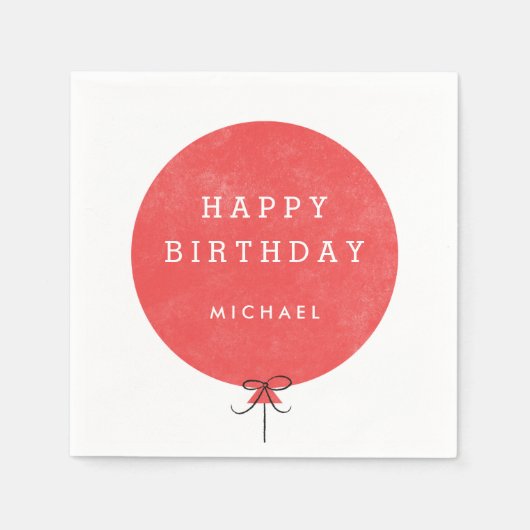 Serviette En Papier Napkin Balloon Party - Rouge (Devant)