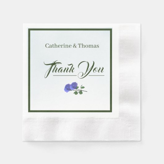 Serviette En Papier Napkin bleu et vert foncé (Devant)