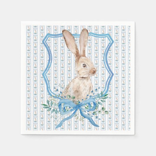 Serviette En Papier Napkin bleu lapin preppy (Devant)