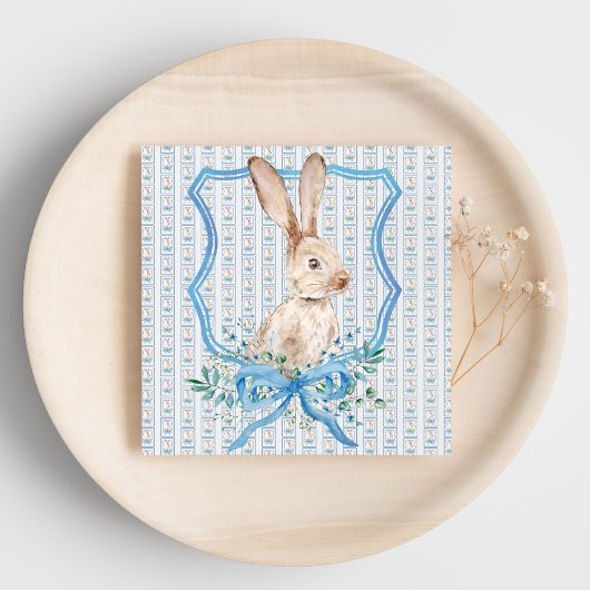 Serviette En Papier Napkin bleu lapin preppy