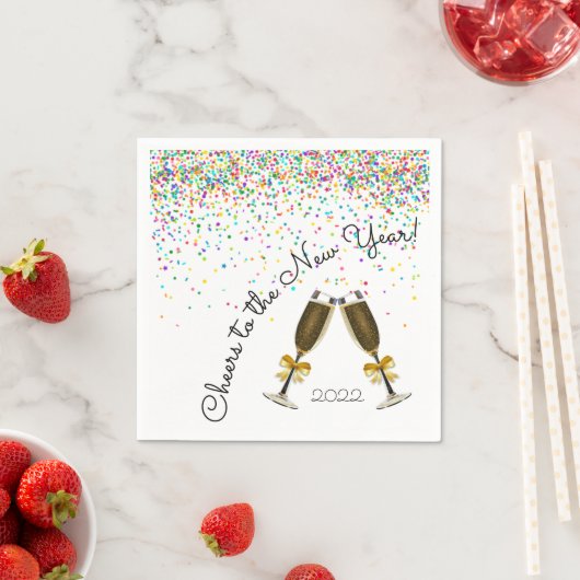 Serviette En Papier Napkin Confetti Champagne Paper (En situation)