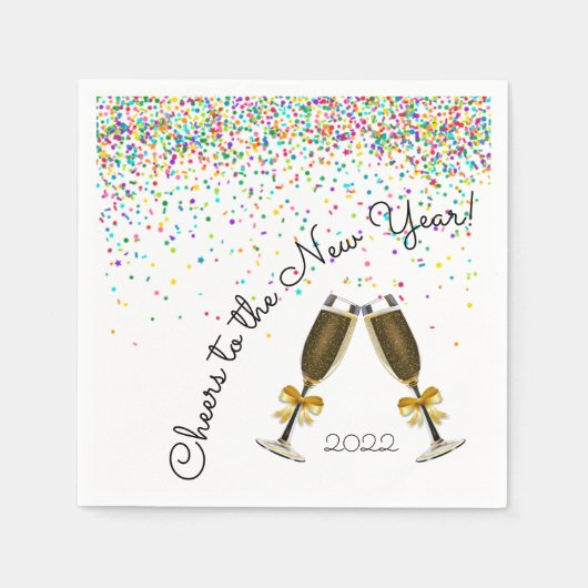 Serviette En Papier Napkin Confetti Champagne Paper (Devant)
