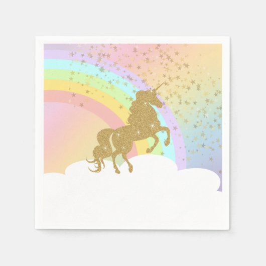 Serviette En Papier Napkin d'anniversaire de la licorne - Unicorne d'o (Devant)