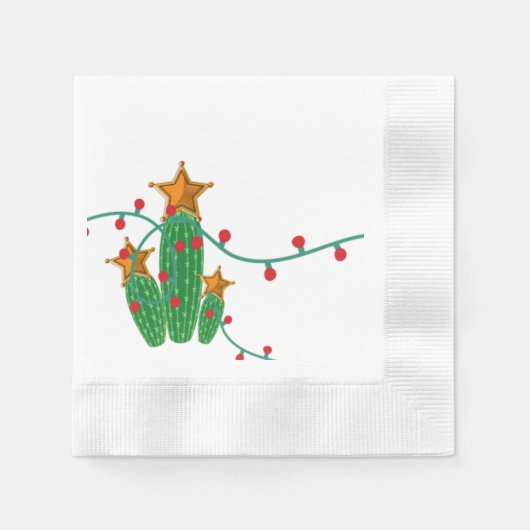 Serviette En Papier Napkin de cocktail de Noël du Texas (Devant)
