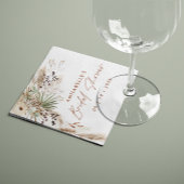 Serviette En Papier Napkin de douche de mariée herbe de pampas moderne