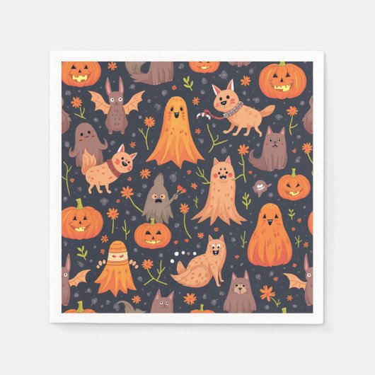 Serviette En Papier Napkin de fête d'Halloween (Devant)