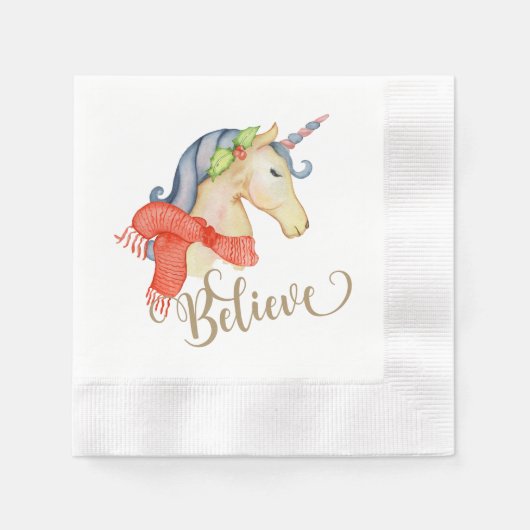 Serviette En Papier Napkin de Noël Unicorne (Devant)