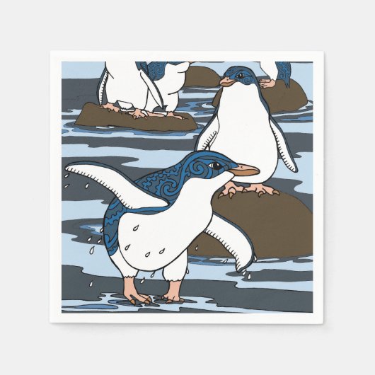 Serviette En Papier Napkin de pingouin (Devant)