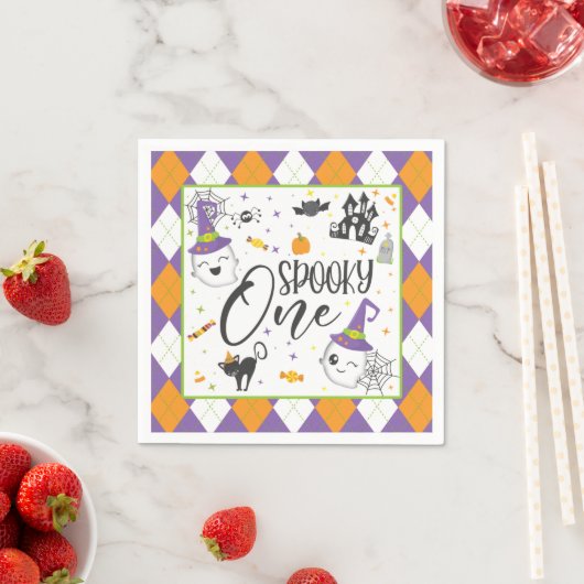 Serviette En Papier Napkin éffrayant - Blanc (En situation)
