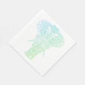 Serviette En Papier Napkin Eléphant Aura Vert (Coin)