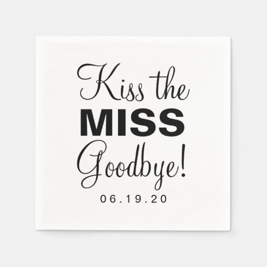 Serviette En Papier Napkin - Embrasse la Miss Adieu (Devant)