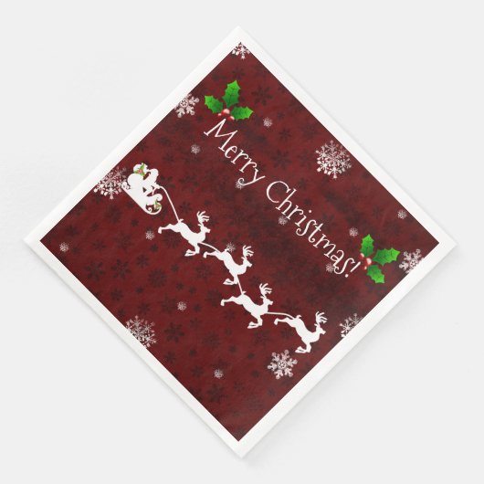Serviette En Papier Napkin en papier à bascule Père Noël rouge (Coin)