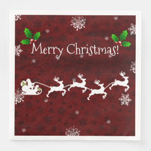 Serviette En Papier Napkin en papier à bascule Père Noël rouge