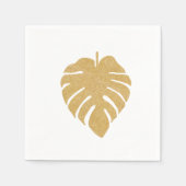 Serviette En Papier Napkin feuille or Tropical Monstera (Devant)