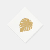 Serviette En Papier Napkin feuille or Tropical Monstera (Coin)