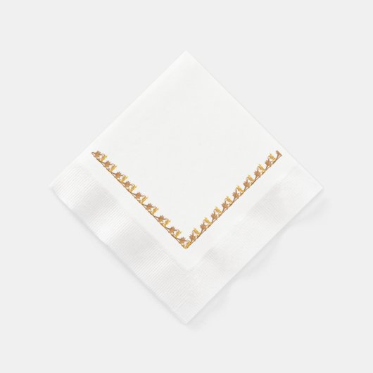 Serviette En Papier Napkin - Feuilles en fer d'angle doré (Coin)