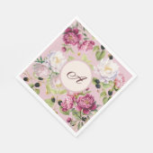 Serviette En Papier Napkin Floral et Dot Monogram (Coin)