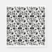 Serviette En Papier Napkin floral noir et blanc (Devant)