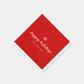 Serviette En Papier Napkin heureux script vacances Red (Coin)