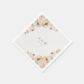 Serviette En Papier Napkin mariage avec pivoines et Roses (Coin)