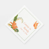 Serviette En Papier Napkin Mariage Lily orange (Coin)