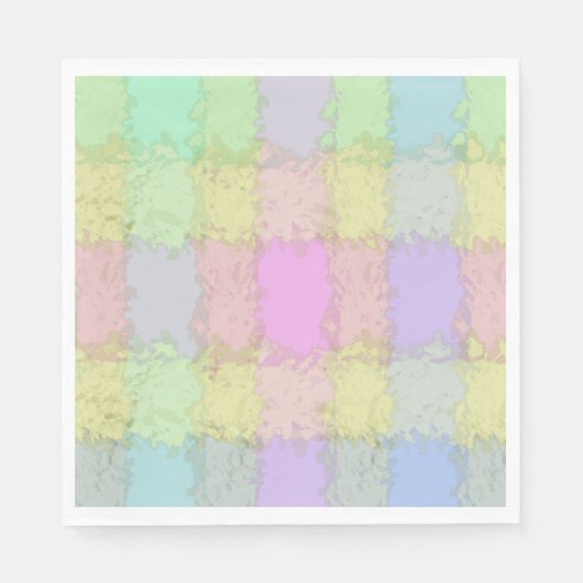 Serviette En Papier Napkin Multicolor Pastel Plaid (Devant)