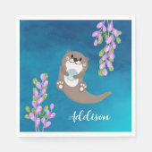 Serviette En Papier Napkin Otter personnalisé (Devant)