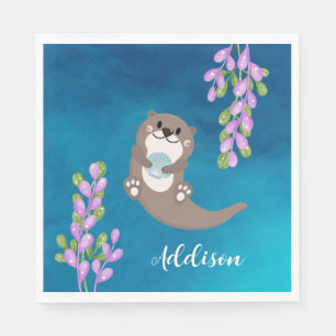 Serviette En Papier Napkin Otter personnalisé
