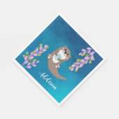 Serviette En Papier Napkin Otter personnalisé (Coin)