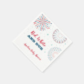Serviette En Papier Napkin rouge, blanc et Baby shower dû (Coin)
