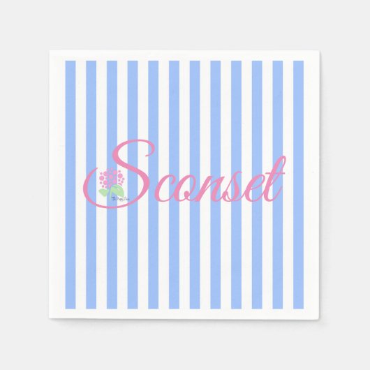 Serviette En Papier Napkin Sconset/Nantucket Blue Stripe (Devant)