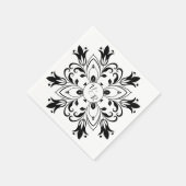 Serviette En Papier Napkin simple en noir et blanc (Coin)