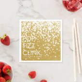 Serviette En Papier Napkin - Sparkling Pop Fizz Clink Gold (En situation)