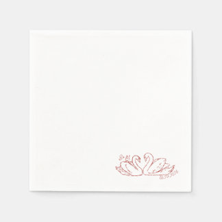 Serviette En Papier Napkin vintage Swan