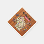 Serviette En Papier Napkin - Wisconsin Supper Club Map - Series 1 (Coin)