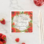 Serviette En Papier NAPKINES DE PAPIER ROUGE vintage (En situation)