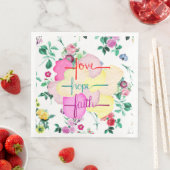 Serviette En Papier Napkins Amour, Espoir, Foi (En situation)