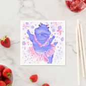 Serviette En Papier Napkins Ballerina Hippo (En situation)