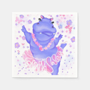 Serviette En Papier Napkins Ballerina Hippo
